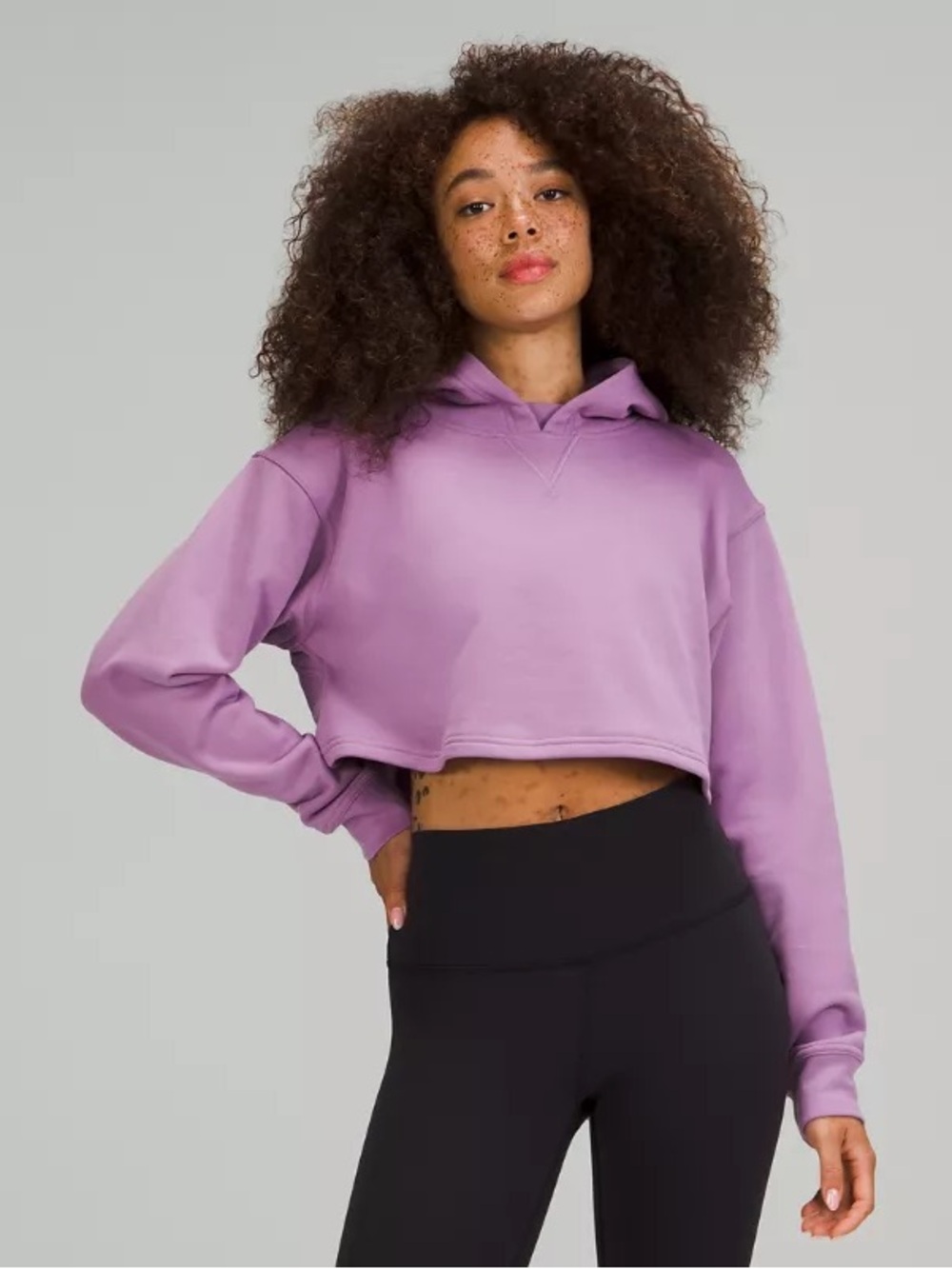 Lululemon All Yours Cropped Hoodie in 
Wisteria Purple